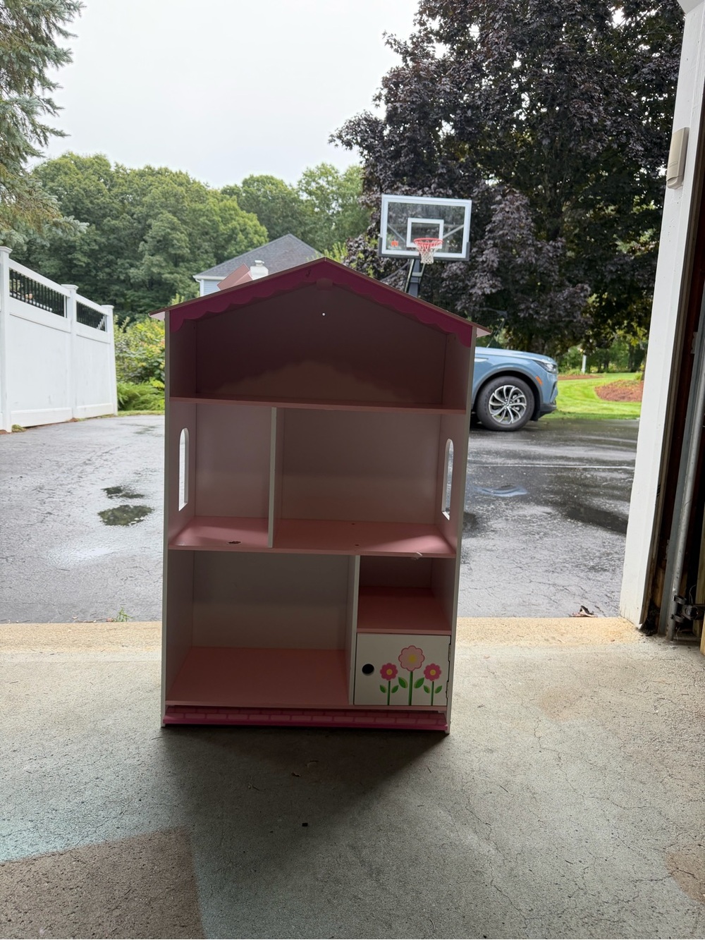 Children's Pink Playhouse Storage Shelf - Cute Floral Design